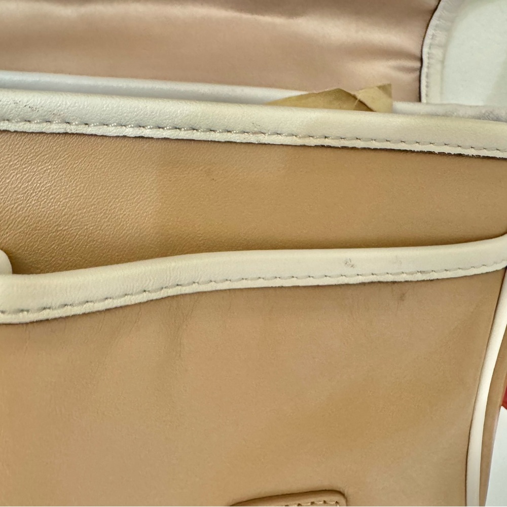 Pre-owned COACH Park Colorblock Salmon Pink/Tan/White Leather Crossbody Bag - Picture 12 of 14